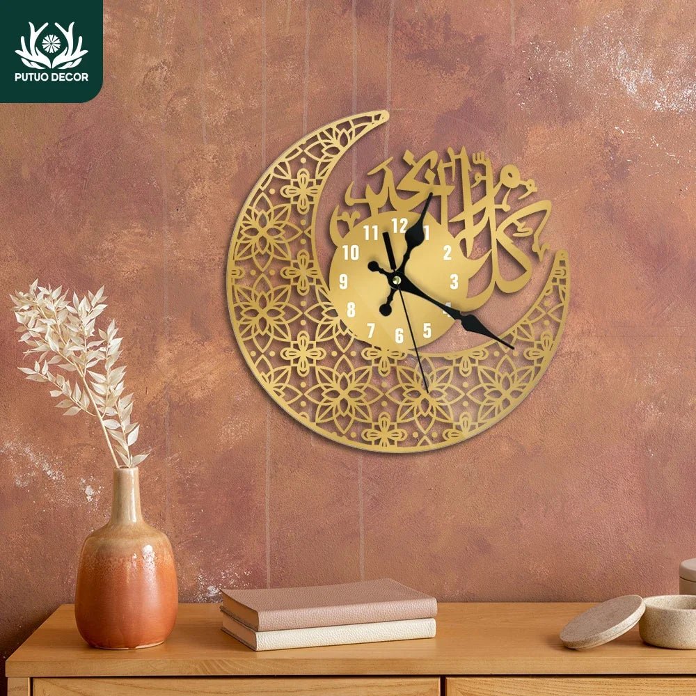 1pc Acrylic Wall Clock Hanging Decoration with Arabic ElementAzizaK