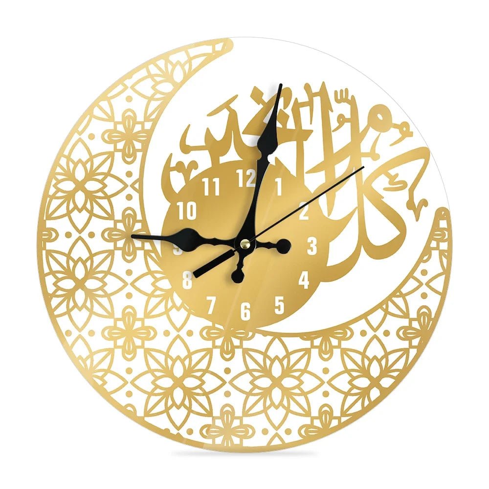 1pc Acrylic Wall Clock Hanging Decoration with Arabic ElementAzizaK