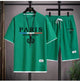 🇫🇷 2 - Piece Set – Paris Casual T-Shirt & Shorts | Summer Streetwear TracksuitAzizaK