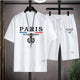 🇫🇷 2 - Piece Set – Paris Casual T-Shirt & Shorts | Summer Streetwear TracksuitAzizaK