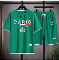 🇫🇷 2 - Piece Set – Paris Casual T-Shirt & Shorts | Summer Streetwear TracksuitAzizaK