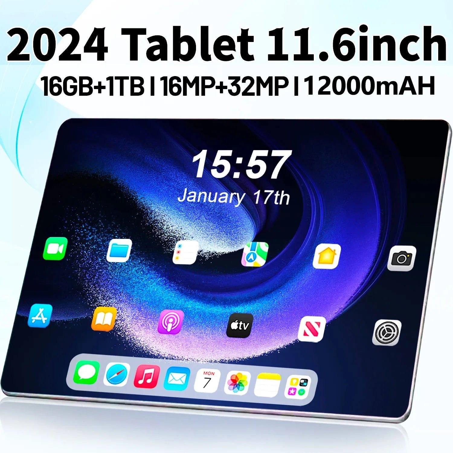 2024 5G Tablet Android 13.0 Brand New 11.6 inch 16GB RAM 1TB 16MP 32MP 12000mAh 10Core WIFI BluetoothAzizaK