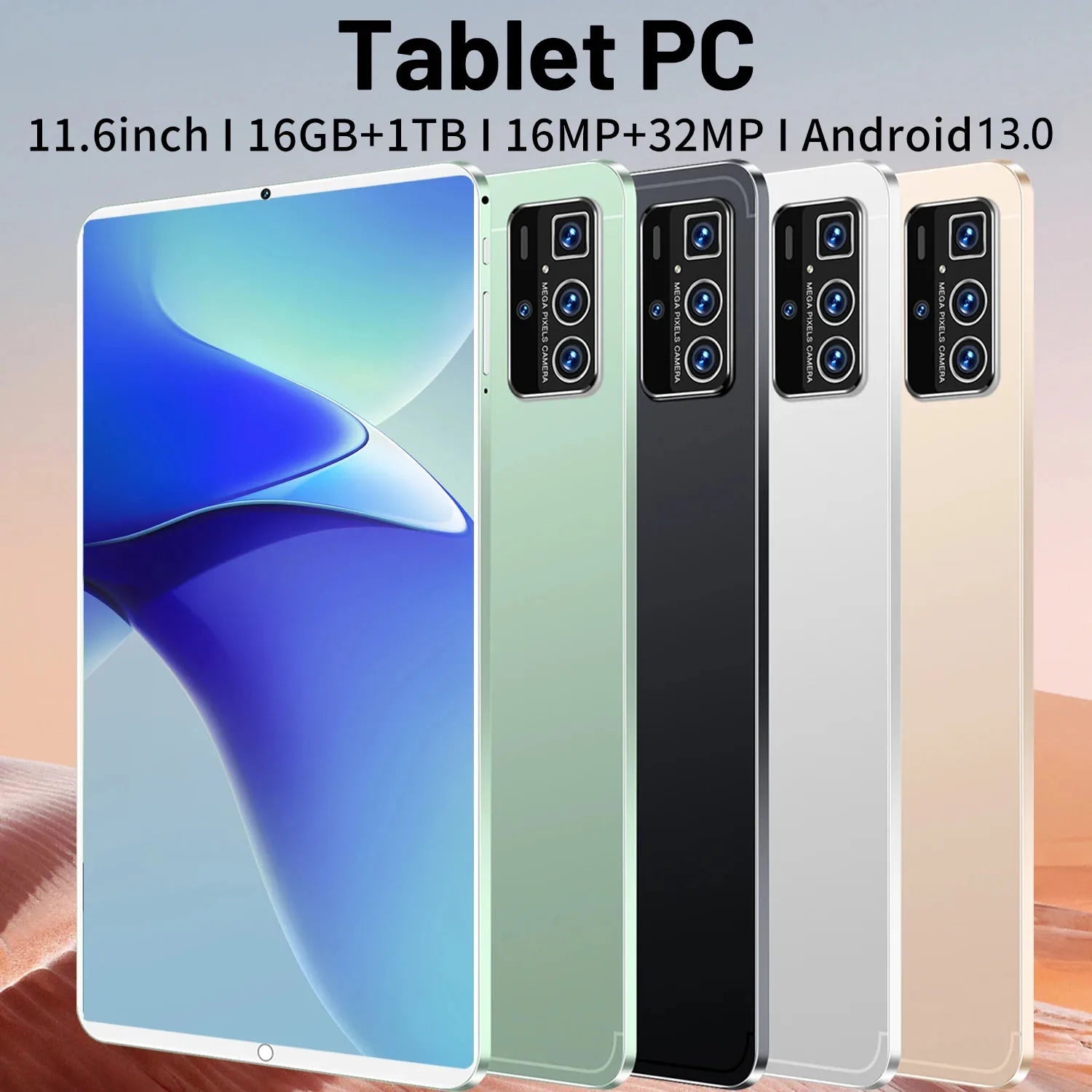 2024 5G Tablet Android 13.0 Brand New 11.6 inch 16GB RAM 1TB 16MP 32MP 12000mAh 10Core WIFI BluetoothAzizaK