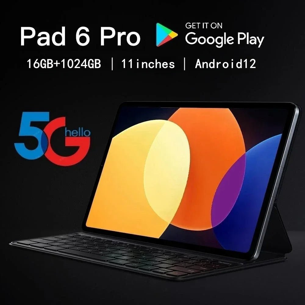 2024 NEW Mi Pad 6 Pro Android Tablet PC Android 12 11 Inch 16GB 1T 5G Dual SIM Phone Call GPS Bluetooth WiFi Google Tablette PCAzizaK