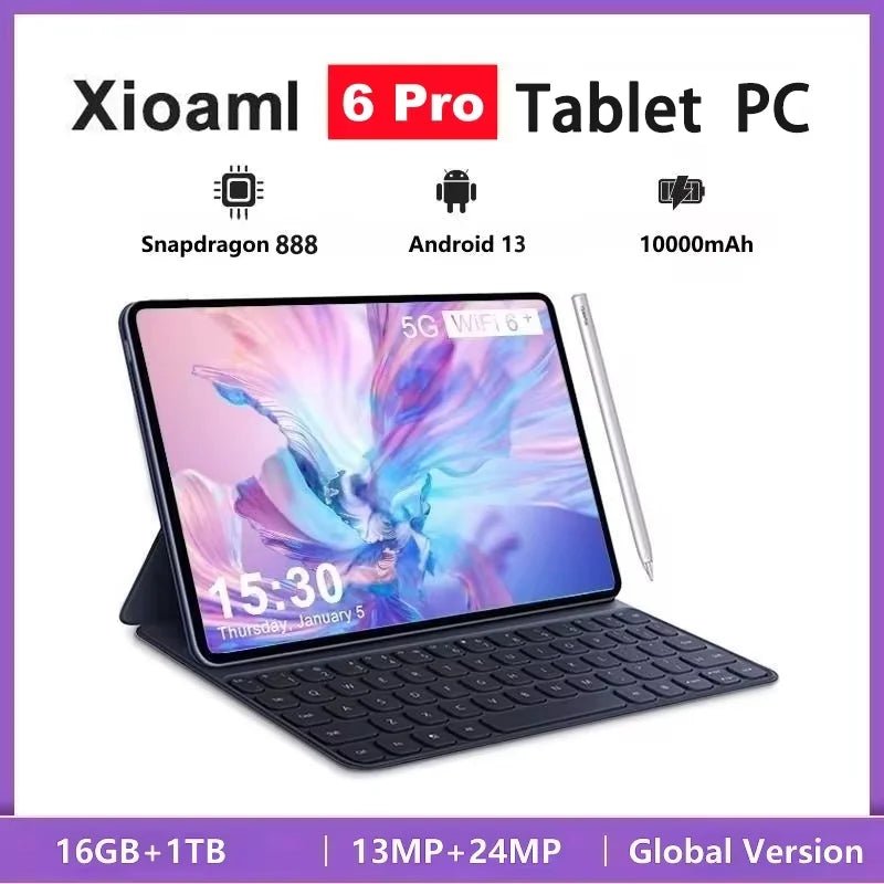 2024 NEW Pad 6/Pad P70 Pura Pro Android Tablet PC Android 5G Dual SIM Phone Call GPS Bluetooth WiFi Google Tablette PC Mi TabAzizaK