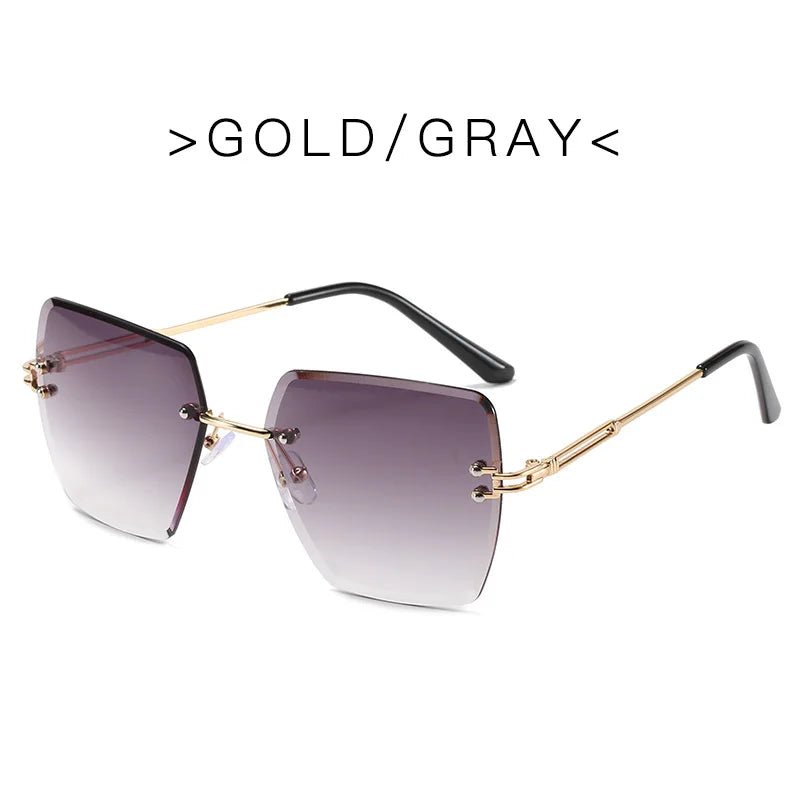 2024 Trendy Polygonal Gradient Men Sunglasses New Frameless Cut Edge Sunglasses for Women Sunscreen and Shading SunglassesAzizaK