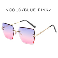 2024 Trendy Polygonal Gradient Men Sunglasses New Frameless Cut Edge Sunglasses for Women Sunscreen and Shading SunglassesAzizaK