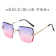 2024 Trendy Polygonal Gradient Men Sunglasses New Frameless Cut Edge Sunglasses for Women Sunscreen and Shading SunglassesAzizaK