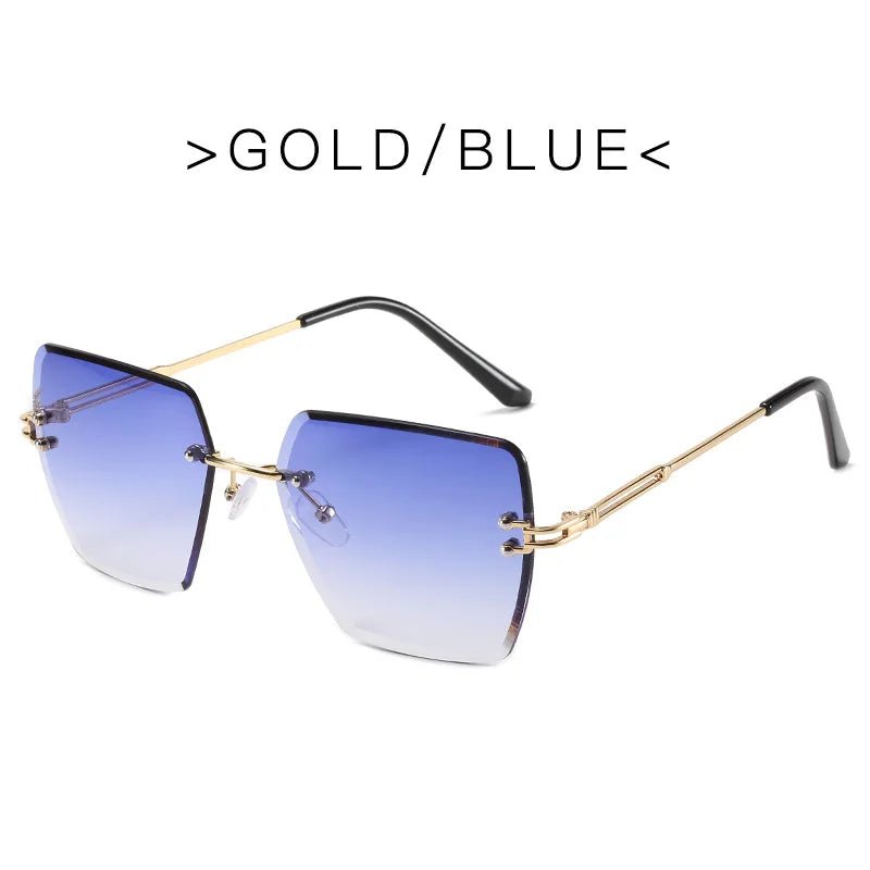 2024 Trendy Polygonal Gradient Men Sunglasses New Frameless Cut Edge Sunglasses for Women Sunscreen and Shading SunglassesAzizaK