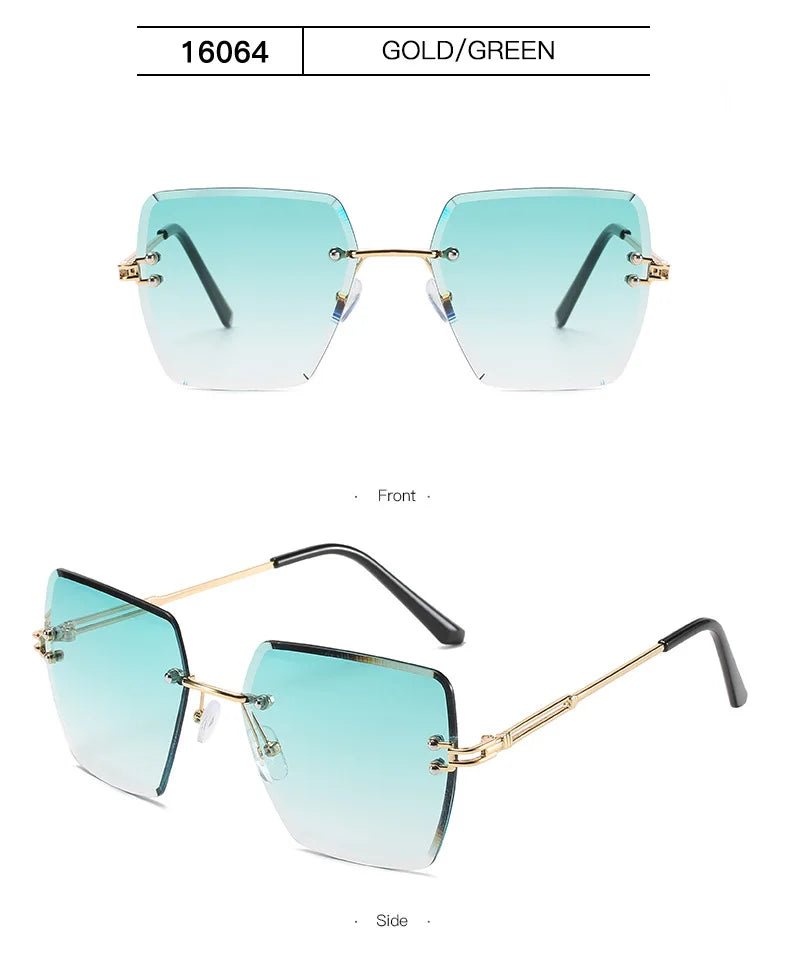 2024 Trendy Polygonal Gradient Men Sunglasses New Frameless Cut Edge Sunglasses for Women Sunscreen and Shading SunglassesAzizaK