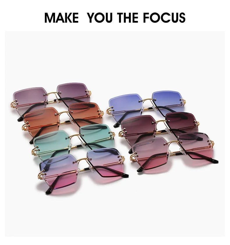 2024 Trendy Polygonal Gradient Men Sunglasses New Frameless Cut Edge Sunglasses for Women Sunscreen and Shading SunglassesAzizaK