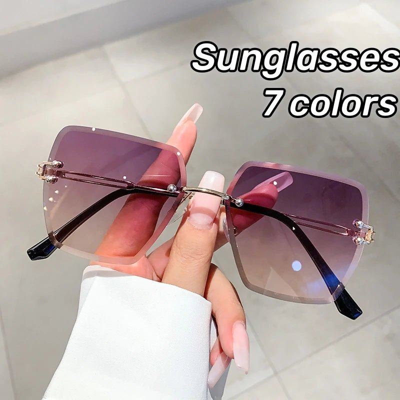 2024 Trendy Polygonal Gradient Men Sunglasses New Frameless Cut Edge Sunglasses for Women Sunscreen and Shading SunglassesAzizaK