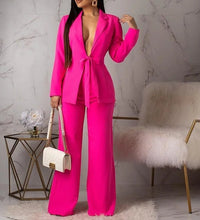 2024 Women's Formal Business Suit Set – Professional Two - Piece Blazer and Pants Kit with Waist Tied Design for Office WearAzizaK