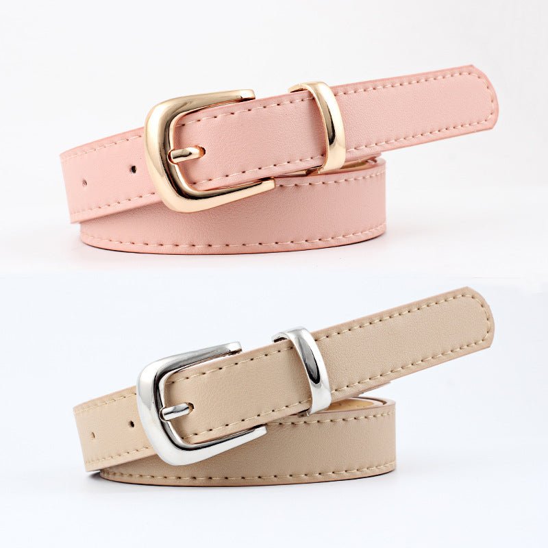 2.4x105cm Women PU Leather Belts Simple Metal Buckle Dress Jeans Pants Belt Ladies Luxury BrandAzizaK