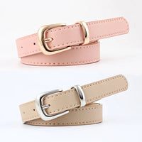 2.4x105cm Women PU Leather Belts Simple Metal Buckle Dress Jeans Pants Belt Ladies Luxury BrandAzizaK