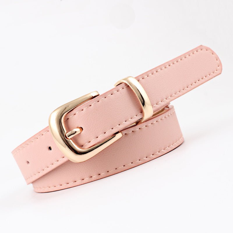 2.4x105cm Women PU Leather Belts Simple Metal Buckle Dress Jeans Pants Belt Ladies Luxury BrandAzizaK