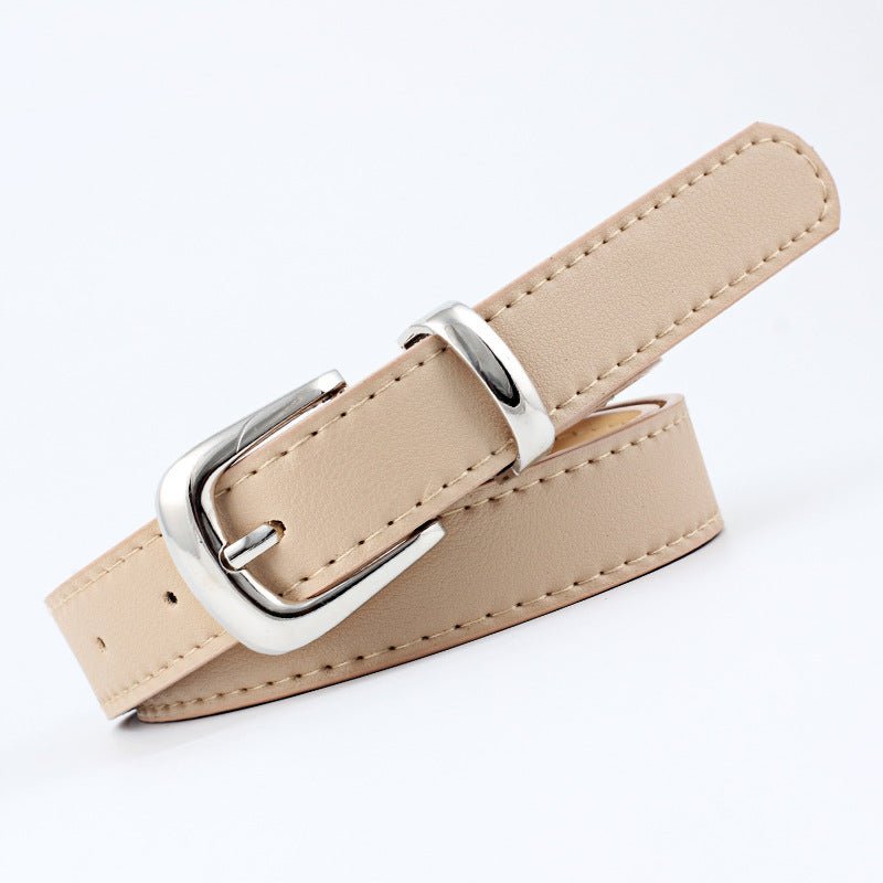 2.4x105cm Women PU Leather Belts Simple Metal Buckle Dress Jeans Pants Belt Ladies Luxury BrandAzizaK