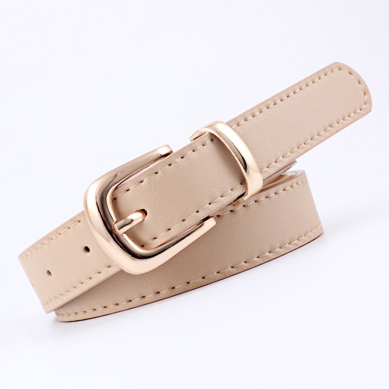 2.4x105cm Women PU Leather Belts Simple Metal Buckle Dress Jeans Pants Belt Ladies Luxury BrandAzizaK