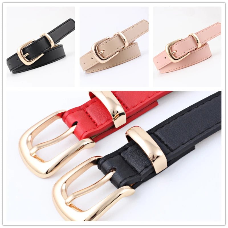 2.4x105cm Women PU Leather Belts Simple Metal Buckle Dress Jeans Pants Belt Ladies Luxury BrandAzizaK