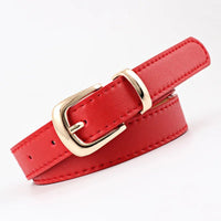 2.4x105cm Women PU Leather Belts Simple Metal Buckle Dress Jeans Pants Belt Ladies Luxury BrandAzizaK