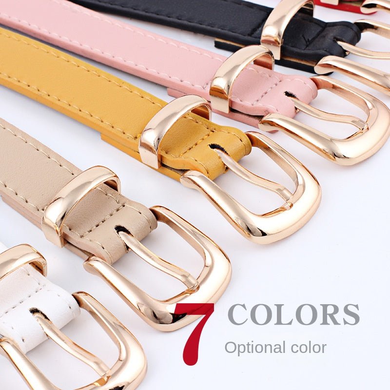 2.4x105cm Women PU Leather Belts Simple Metal Buckle Dress Jeans Pants Belt Ladies Luxury BrandAzizaK