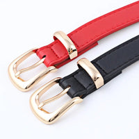 2.4x105cm Women PU Leather Belts Simple Metal Buckle Dress Jeans Pants Belt Ladies Luxury BrandAzizaK