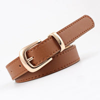 2.4x105cm Women PU Leather Belts Simple Metal Buckle Dress Jeans Pants Belt Ladies Luxury BrandAzizaK