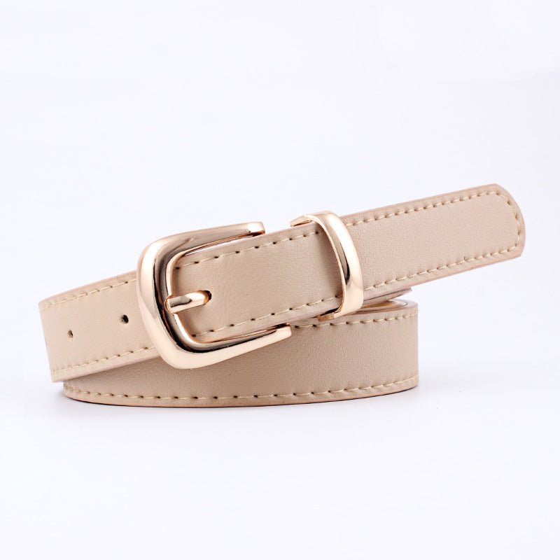 2.4x105cm Women PU Leather Belts Simple Metal Buckle Dress Jeans Pants Belt Ladies Luxury BrandAzizaK