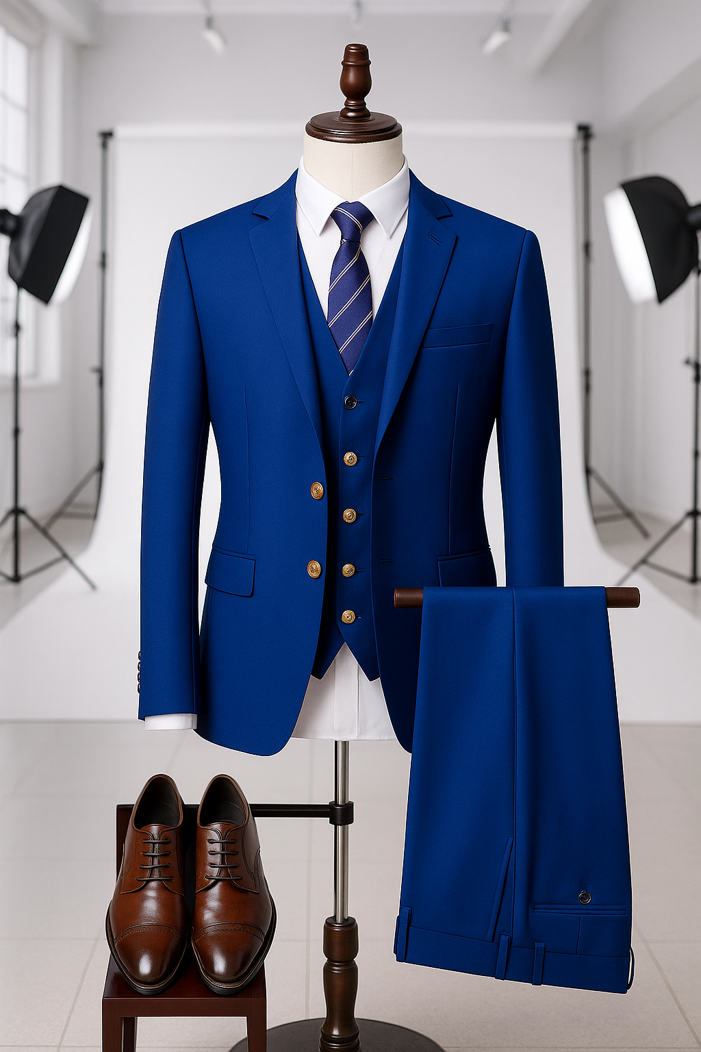 3-teiliges Premium-Businessanzug-Set für Herren – Jacke, Weste und Hose