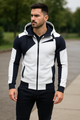 double zipper hooded jacket with pants