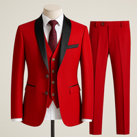 Men’s Slim Fit 3-Piece Suit – Jacket, Vest & Pants | AzizaK