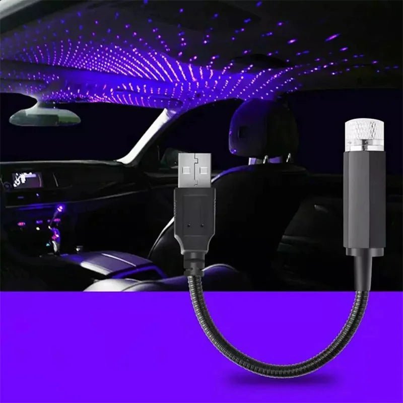 2pcs Mini LED Car Roof Star Light Projector Atmosphere Galaxy USB Decoration LampAzizaK