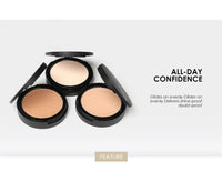 3 Colors Mineral Face Pressed Oil Control Natural Foundation Powder Smooth Finish Concealer SettingAzizaK