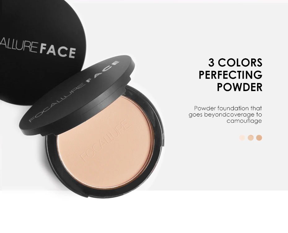 3 Colors Mineral Face Pressed Oil Control Natural Foundation Powder Smooth Finish Concealer SettingAzizaK