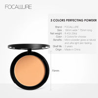 3 Colors Mineral Face Pressed Oil Control Natural Foundation Powder Smooth Finish Concealer SettingAzizaK