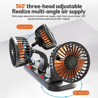 3 - Head Adjustable Car Fan 12V/24V – Dual SpeedAzizaK