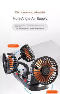 3 - Head Adjustable Car Fan 12V/24V – Dual SpeedAzizaK