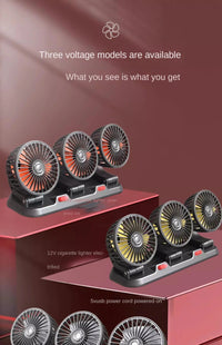 3 - Head Adjustable Car Fan 12V/24V – Dual SpeedAzizaK