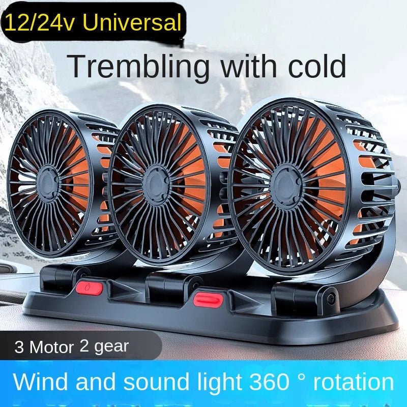 3 - Head Adjustable Car Fan 12V/24V – Dual SpeedAzizaK
