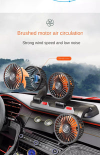 3 - Head Adjustable Car Fan 12V/24V – Dual SpeedAzizaK