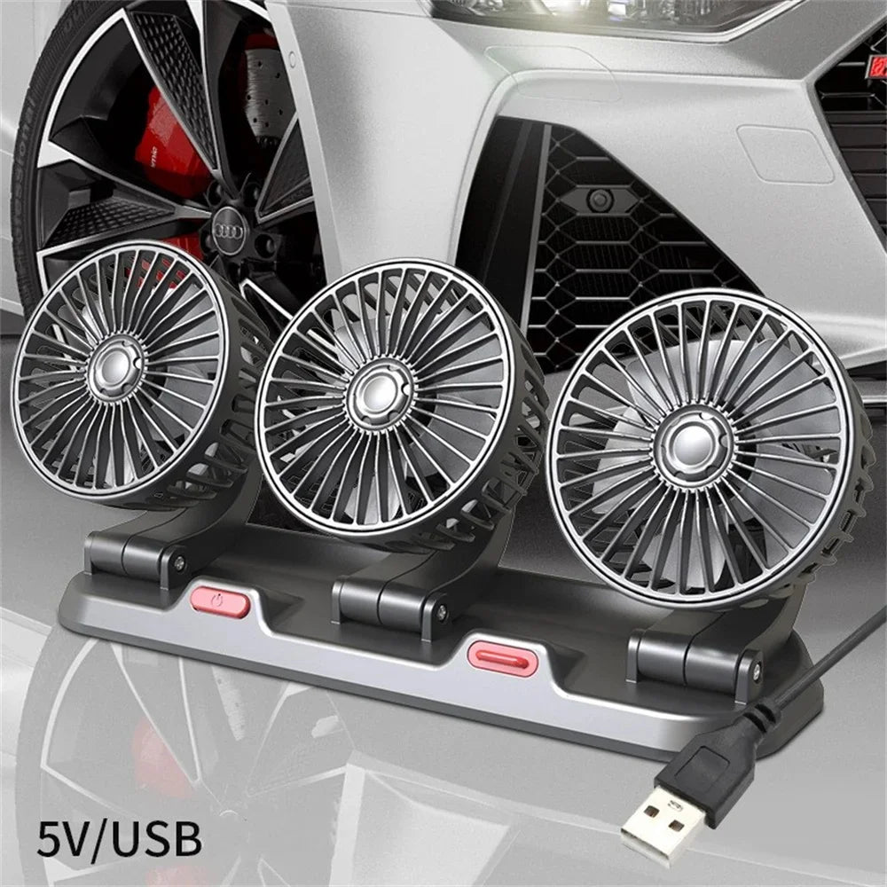 3 - Head Adjustable Car Fan 12V/24V – Dual SpeedAzizaK
