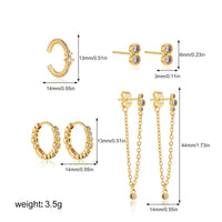 3 Pairs of Brilliant Cubic Zirconia Hoop EarringsAzizaK