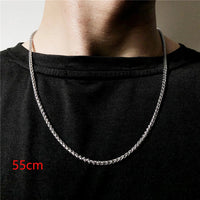 316L Stainless Steel Gold Color Long Chain Necklace For Women MenAzizaK