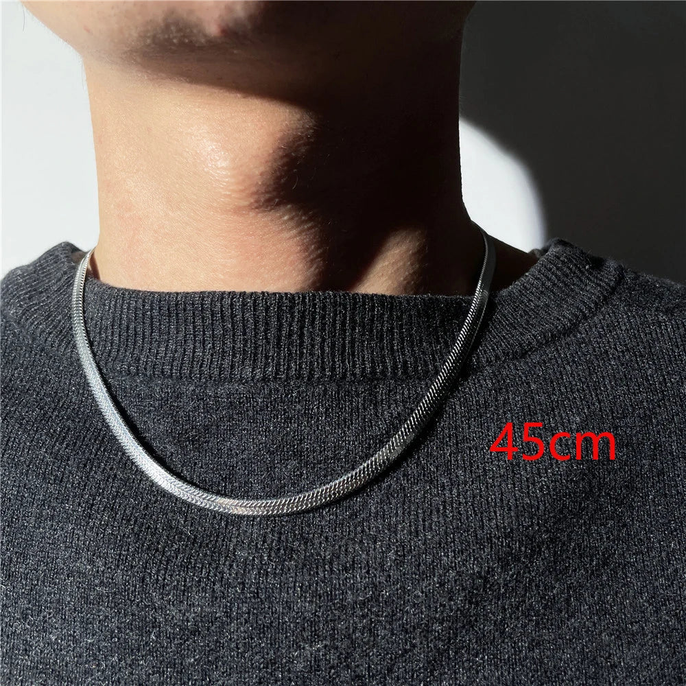 316L Stainless Steel Gold Color Long Chain Necklace For Women MenAzizaK