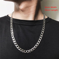 316L Stainless Steel Gold Color Long Chain Necklace For Women MenAzizaK