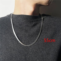 316L Stainless Steel Gold Color Long Chain Necklace For Women MenAzizaK