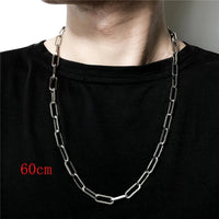 316L Stainless Steel Gold Color Long Chain Necklace For Women MenAzizaK