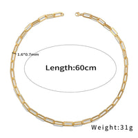 316L Stainless Steel Gold Color Long Chain Necklace For Women MenAzizaK