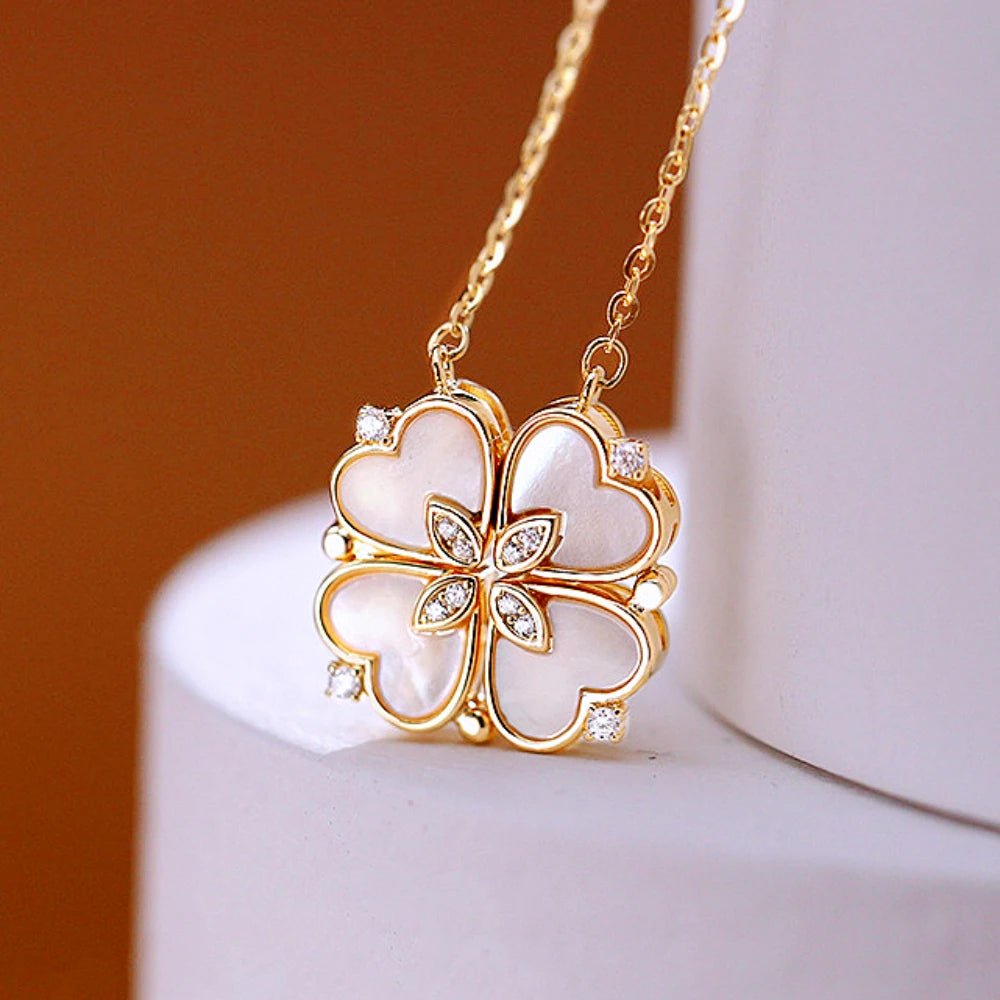 316L Stainless Steel Love Magnetic Pendant Necklace for Women Clover Necklace Heart Shaped Clover Necklace Pendant Jewelry GiftAzizaK