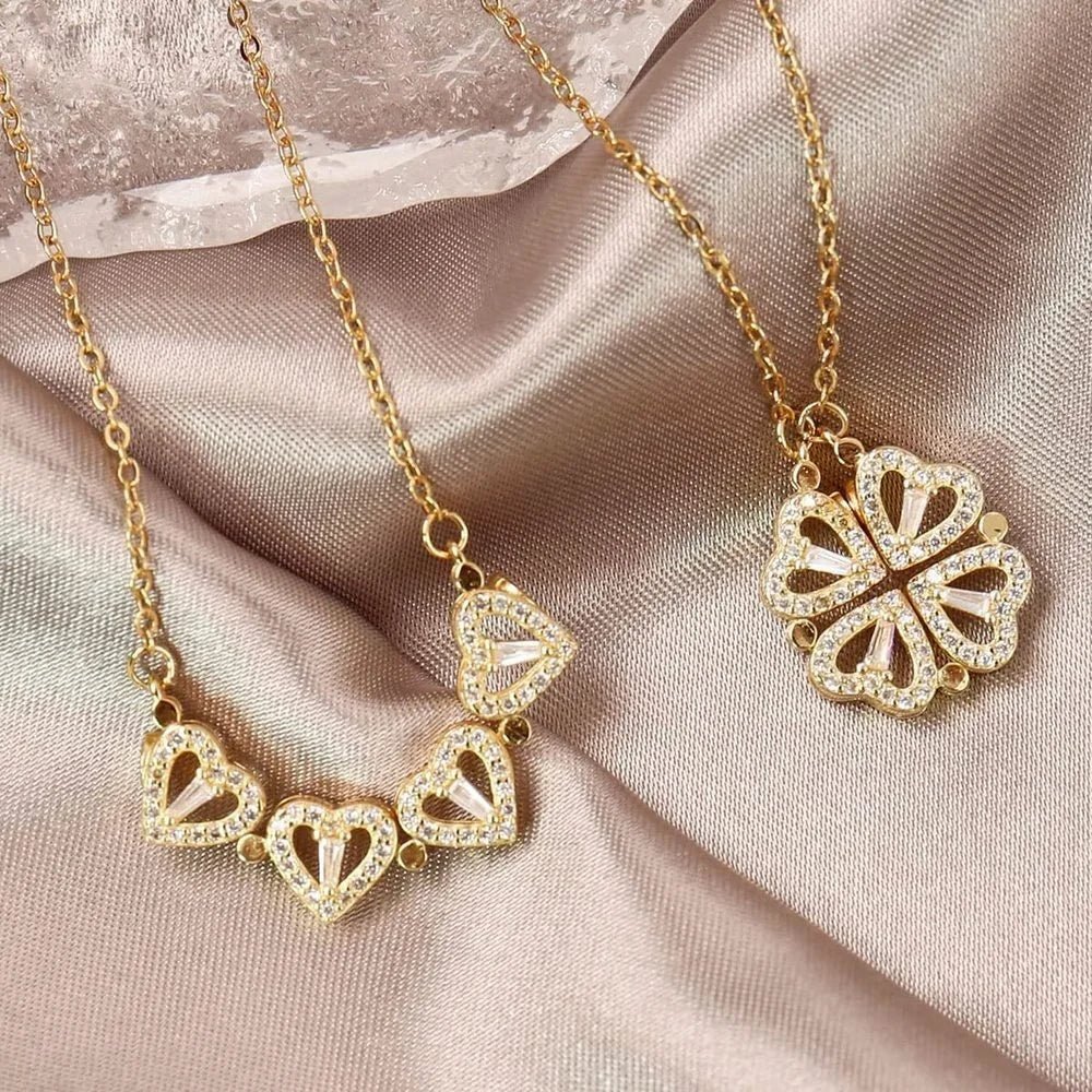 316L Stainless Steel Love Magnetic Pendant Necklace for Women Clover Necklace Heart Shaped Clover Necklace Pendant Jewelry GiftAzizaK